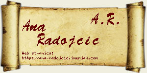 Ana Radojčić vizit kartica